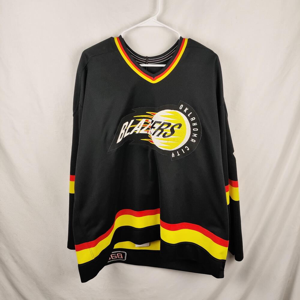 Oklahoma City Blazers Jersey Mens 54 Black Hockey Cate 4 ProWear Bauer Canada